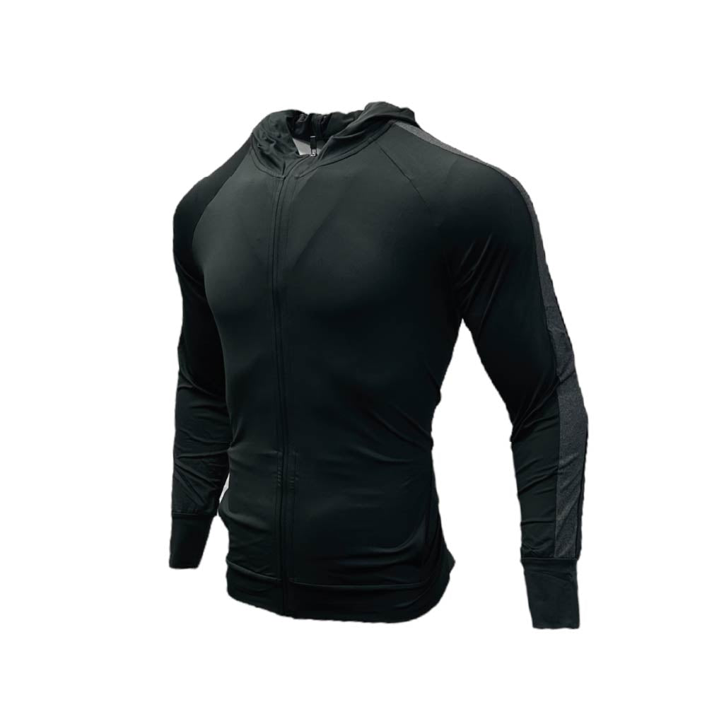 FULL ZIP HOODIE BLACK GREY