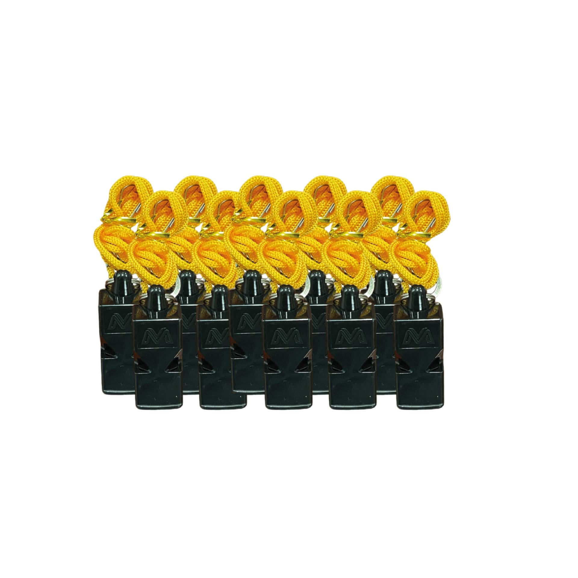 PLASTIC WHISTLE BLACK PACK OF 10