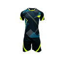SUBLIMATED FOOTBALL KIT BLACK NEON YELLOW PACK OF 14